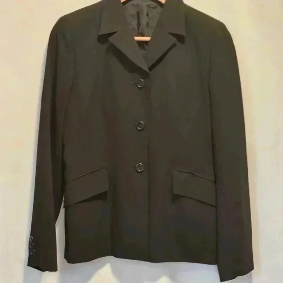 Comme Ca Du‎ Mode Women's Blazer Size M Black Three Button Pockets 00-80GA08 - Picture 2 of 10